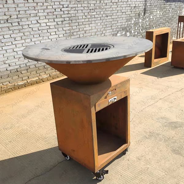 Charcoal Wood Burning Corten Steel Barbecue Grills Oem Manufacture